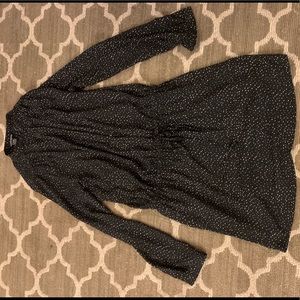 Black polka dot dress